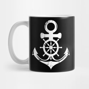 Anchor and Ships Wheel, nautical, maritime Mug